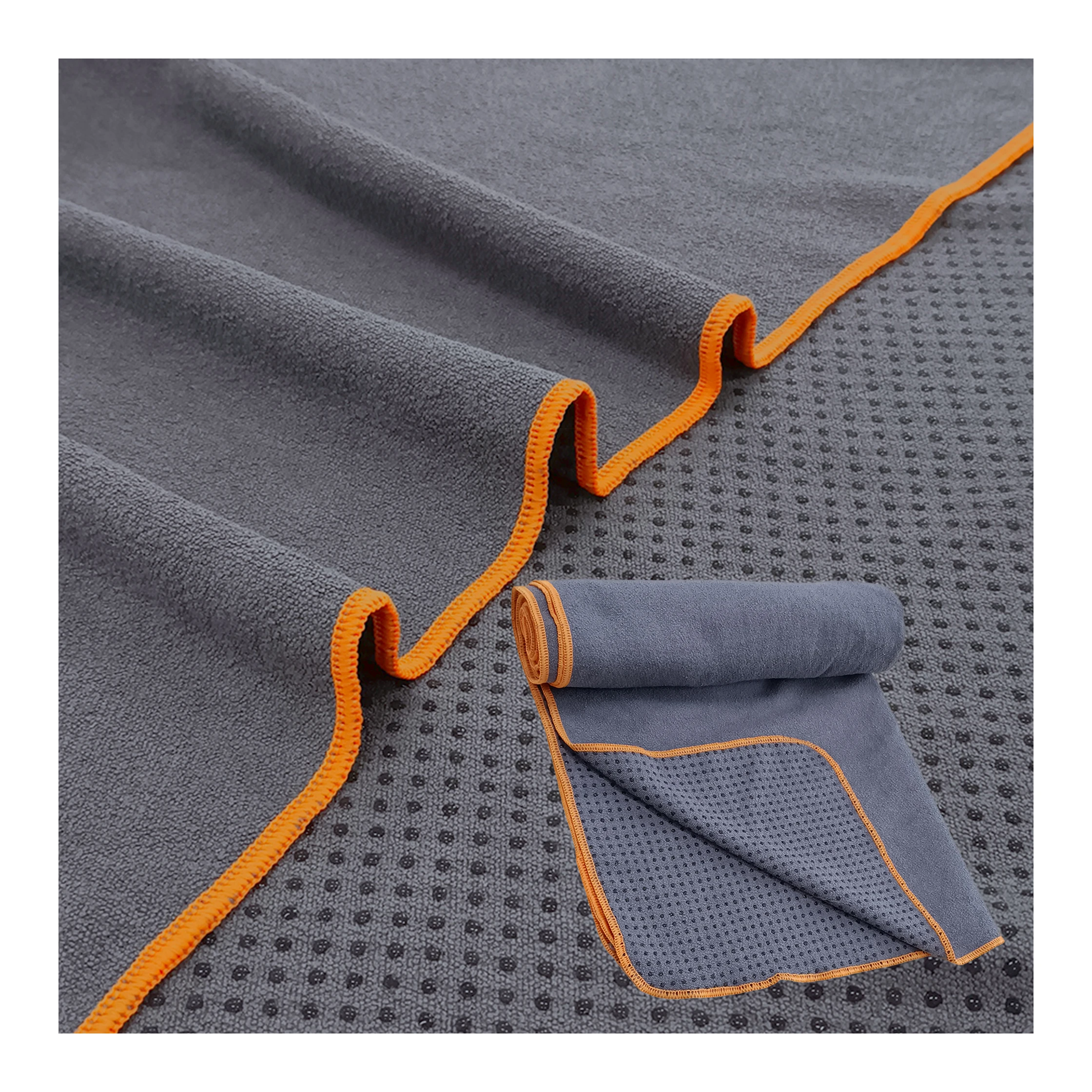 Оптовая цена, махровое нескользящее полотенце из микрофибры с логотипом, одеяло для занятий йогой, спортивное полотенце, впитывающее пот, фитнес-полотенце