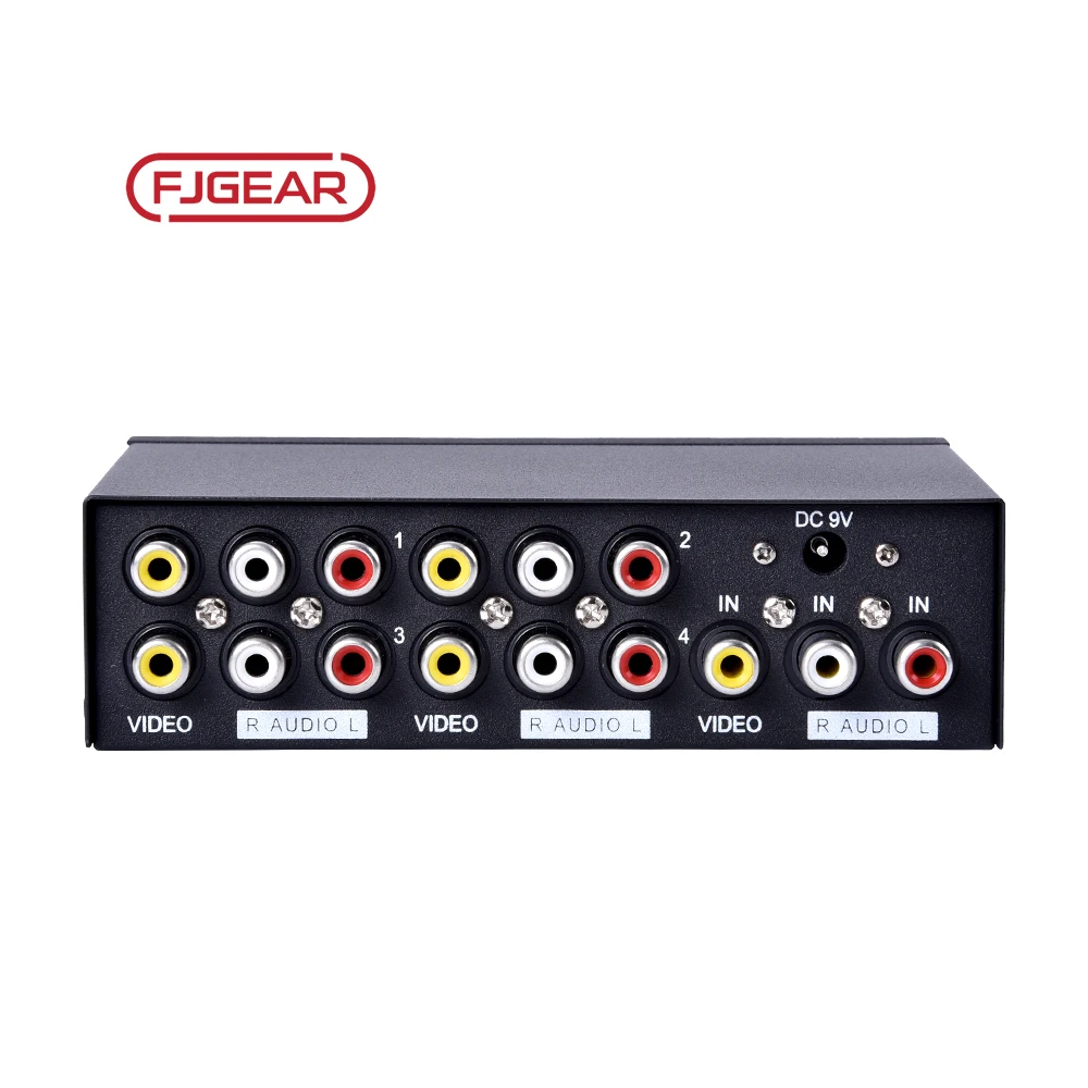 FJ-104AV 4-PORT AV Splitter RGB High-Bandwidth 250MHz for Video Splitters & Converters