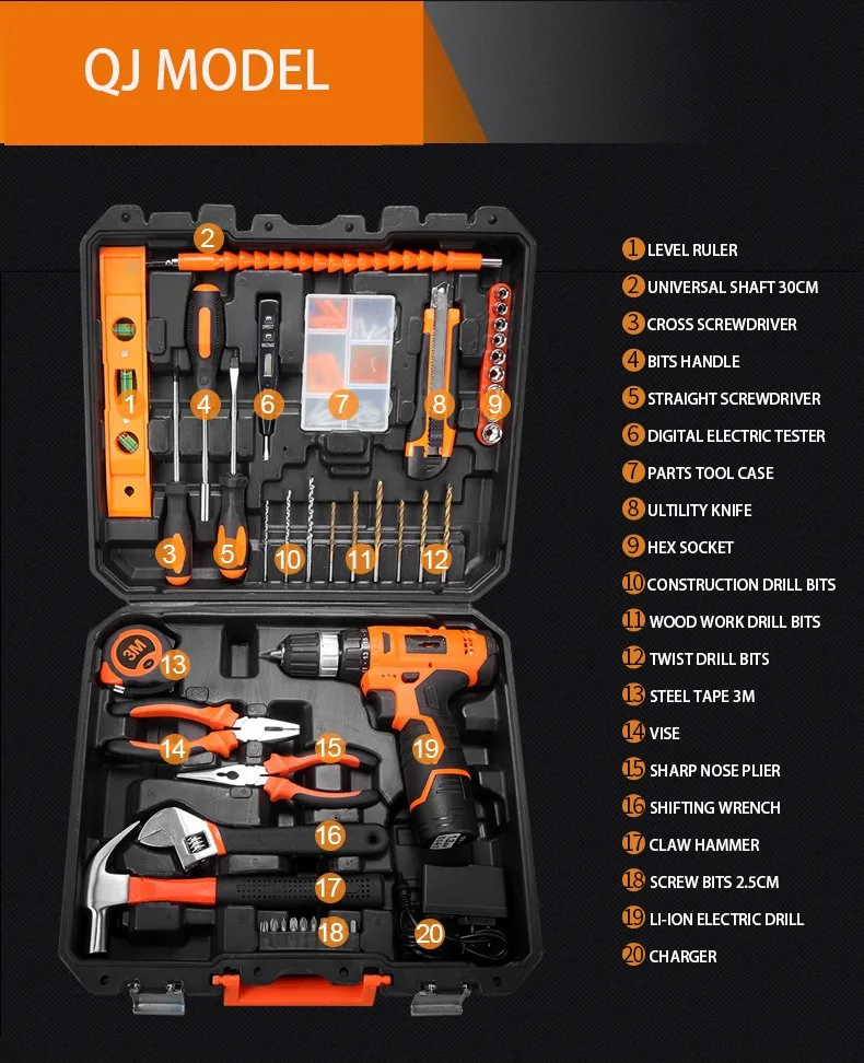 Hand Tool Electric tools Multi Functional Electric Cordless Drill Set Tool set DIY
