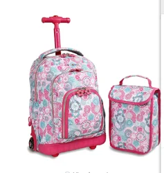2022 new trolley school bags set with lunch box,large capacity school bags kids backpack for girl