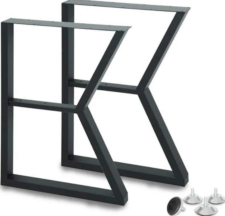 Fashion hot sale durable trapezoidal wrought iron metal furniture dining table leg frame wholesale