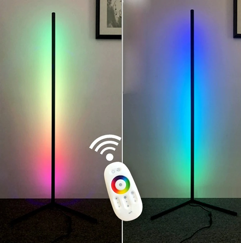 Smart Remote control vibrant RGBW Nordic European Style Colorful Standing Tripod Corner LED Floor Lamp