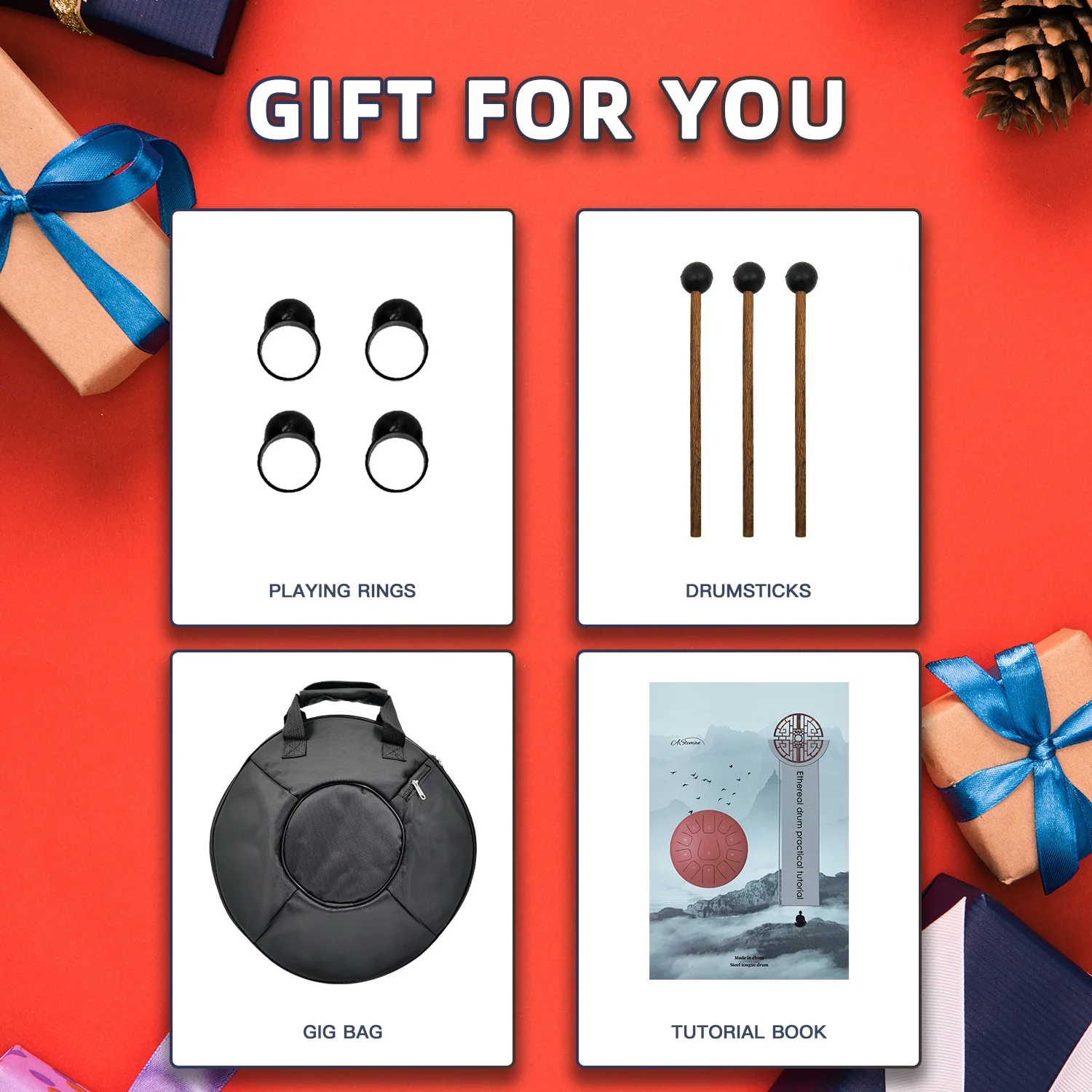 ASTEMAN Steel Tongue Drum Universe series Saturn14 inch 14 tone C key  Lotus Steel Tongue Drum