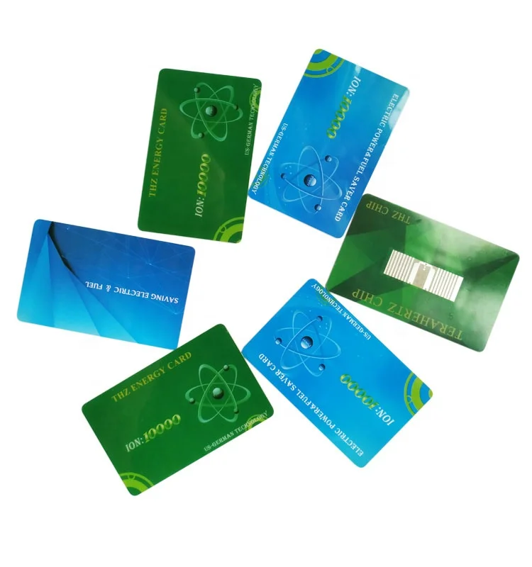 Custom multiple negative ion contents bio quantum electric power energy saver card