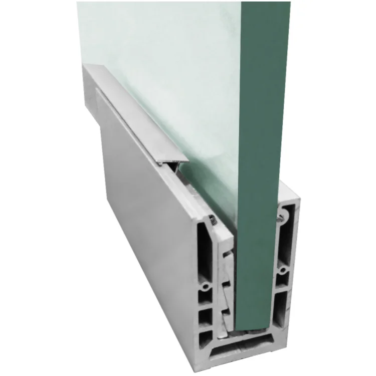 Aluminum U Channel Glass Railing Outdoor/Indoor U Channel Glass Clamp Base Balustrade Factory Direct Decking Glass Railing