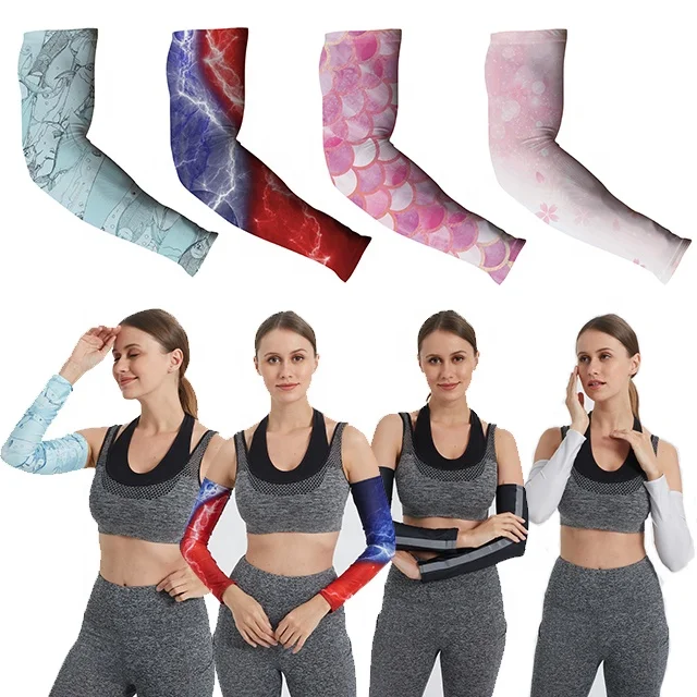 
Summer Hiking Sports UV Protection Compression Arm Sleeves Wholesale Cooling Sleeves Arm for Women and Men 