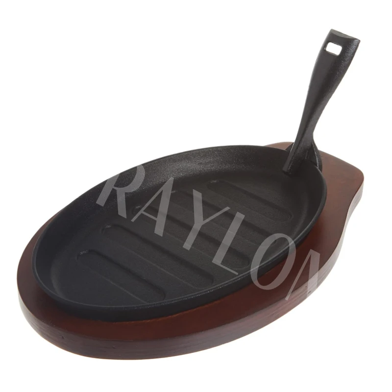 Non Stick Cast Iron Cookware Cast Iron Frying Pan Sizzling Plate with Handle
