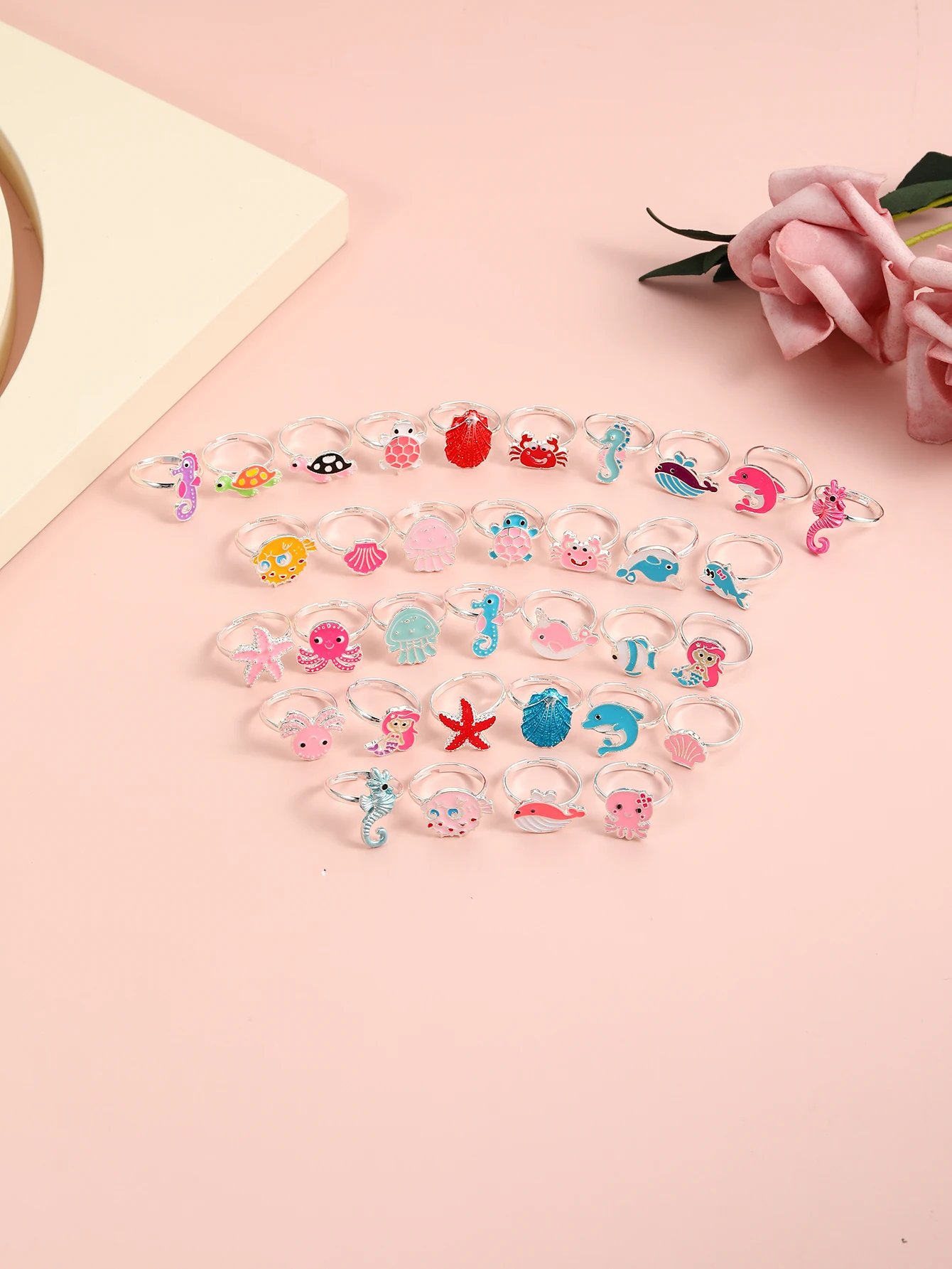 Animal Ring for Girls Cute Children Kids Jewelry Ring Good Quality Crystal Animal Rings Set For Girls