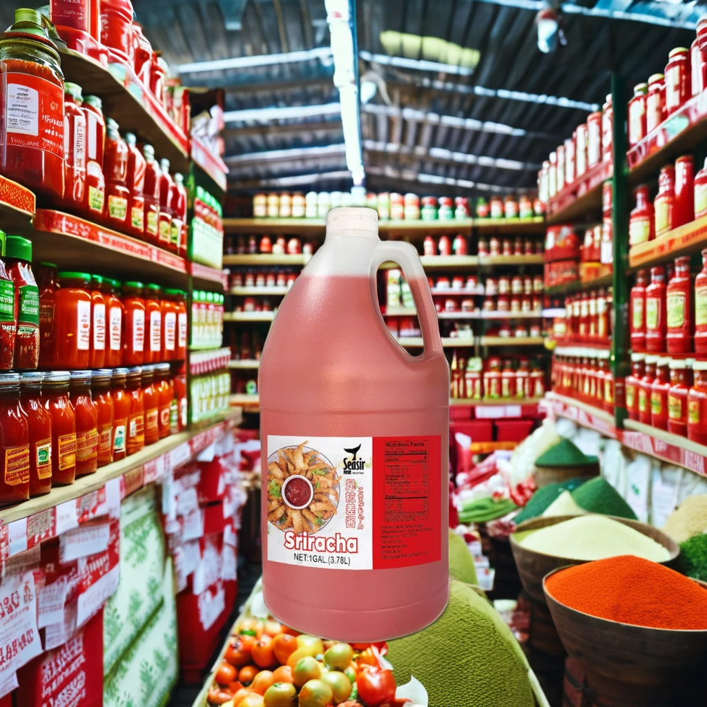 OEM Services 1-Gallon Food Service Sriracha Hot Chili Sauce in Bottle Sachet Drum Bag Packaging HACCP Certified