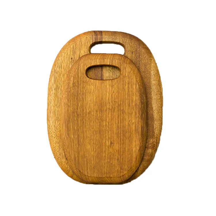 Best Selling Set of 2 Durable Natural Wood Chopping Boards for Kitchen Customizable Logo Meat Cutting Piecing Block