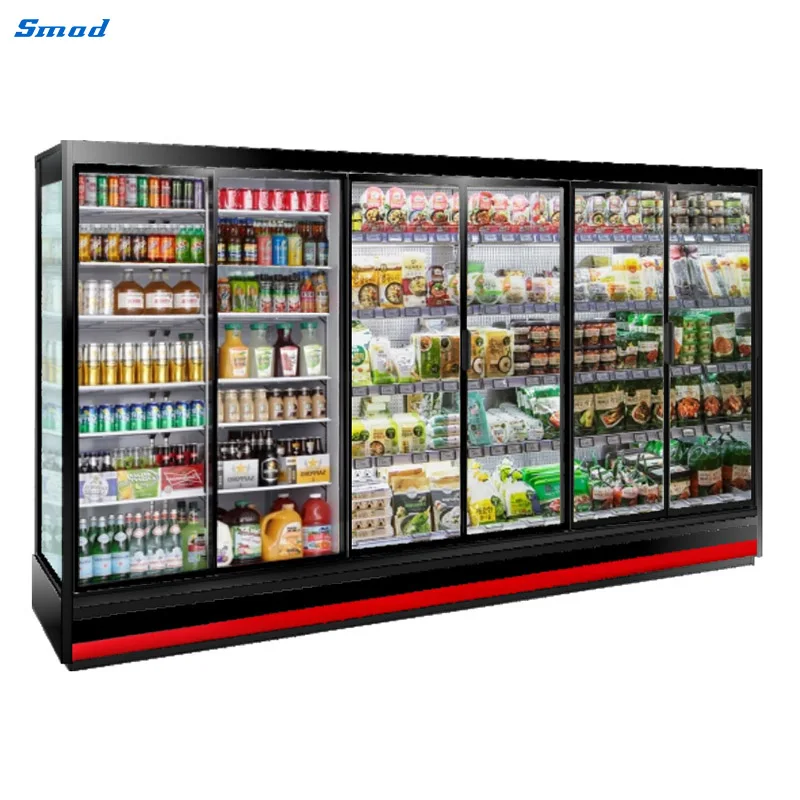 Вертикальная система занавесок для супермаркета с низким передним дистанционным управлением холодильник Visicooler