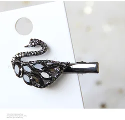 NEW Shiny Stars Swan Hairpins Cute Safety hair clips Accessories Barrettes handmade Hairgrips Crystal Hair Clips