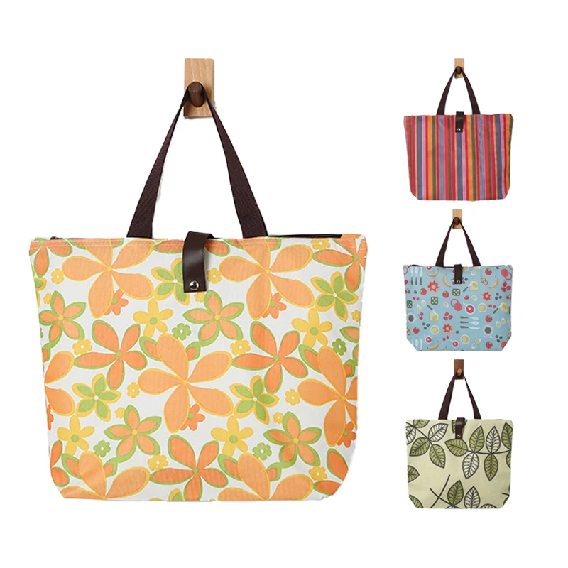 Fashion Portable Waterproof 600D Oxford Cloth Folding Shopping Bag Washable Reusable Roll Up Foldable Tote Bag