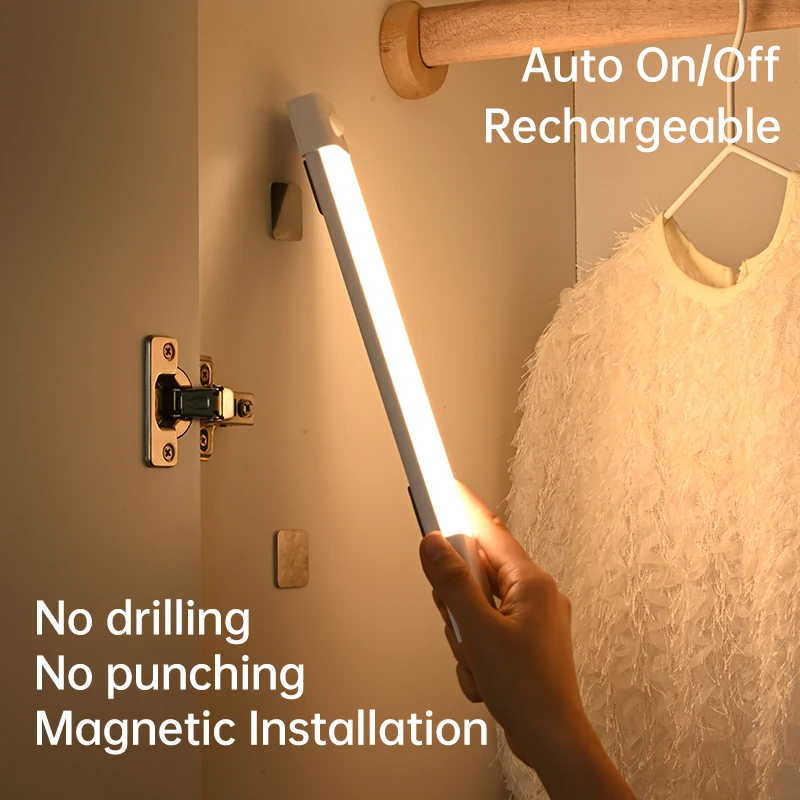 New Product Explosion Rechargeable Wireless Motion Sensor Led Light High Brightness Office Store Home White Black ABS