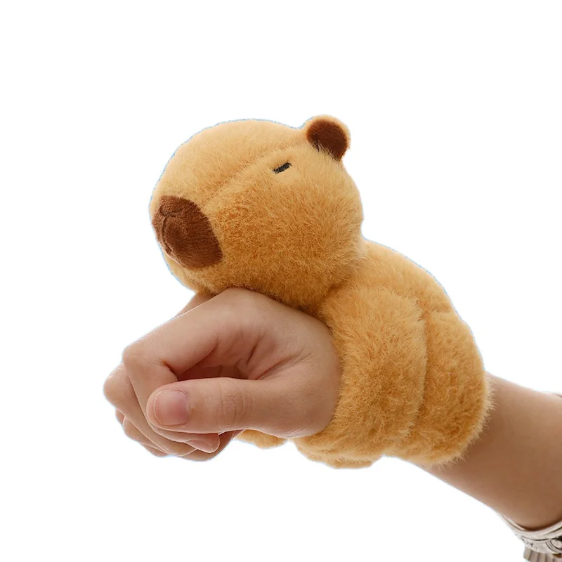 Stuffed Animal Capybara Huggers Slap Bracelets Wristband Interactive Plush Toy Slap Band for Birthday Party