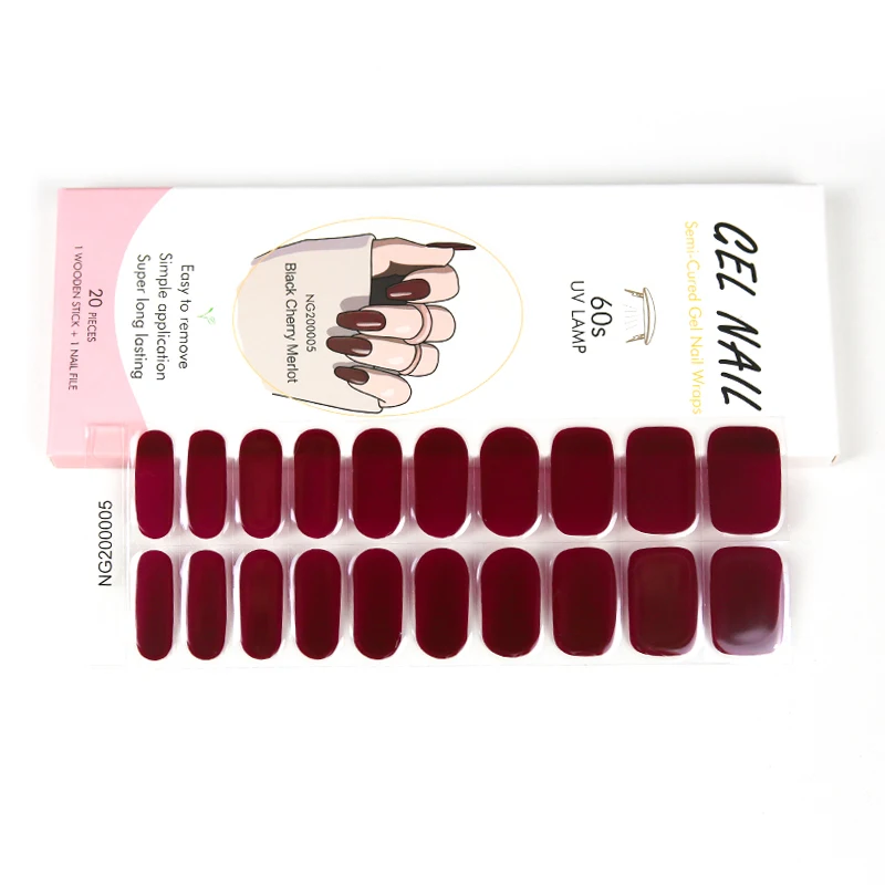 Factory Price gel nail strips Semi-cured Gel Wholesales Gel nail with the UV