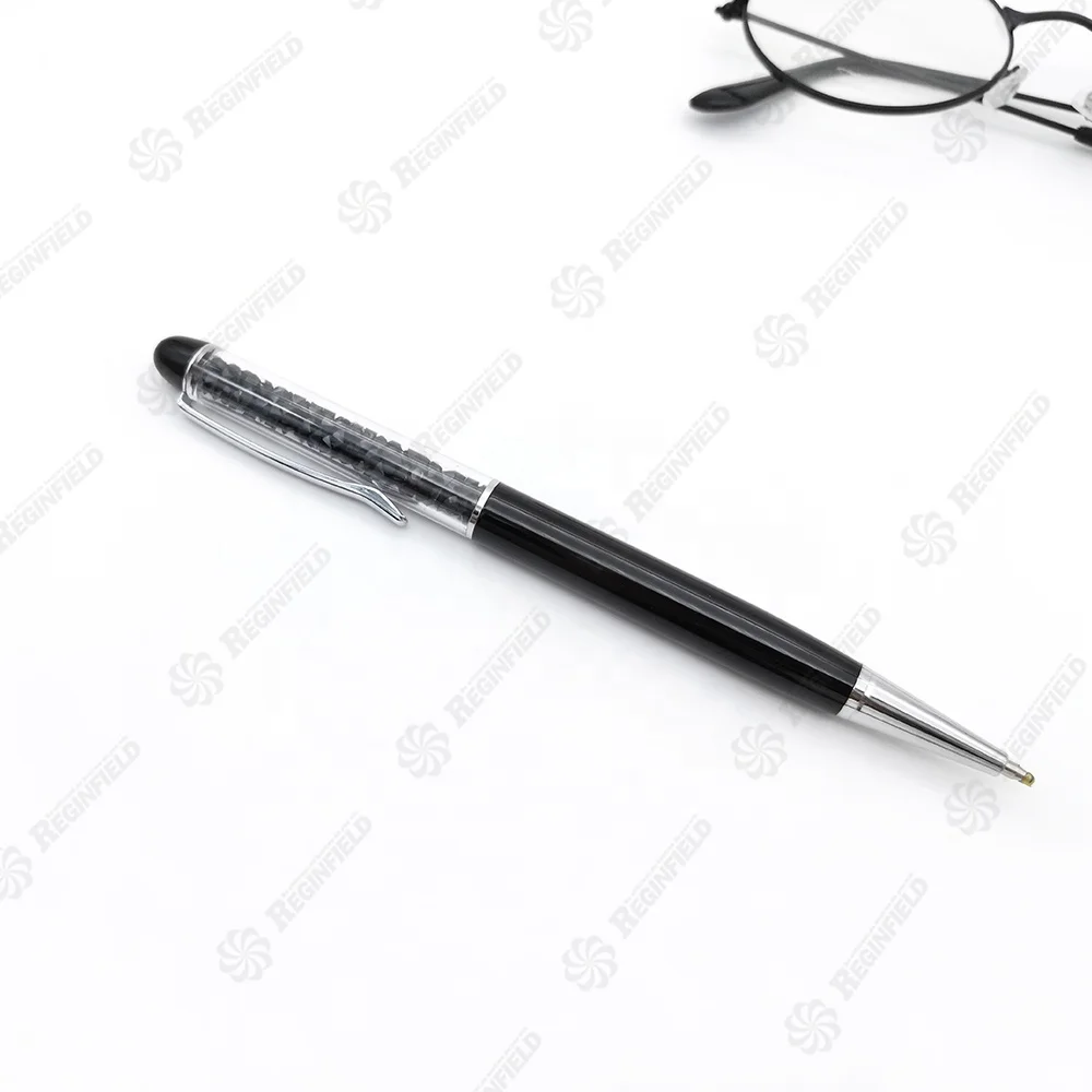 Hot-selling Extra Fine Metallic Pen Crystal Metal Ballpoint Pen with Touch Function Stylus Pen For Ipad with logo