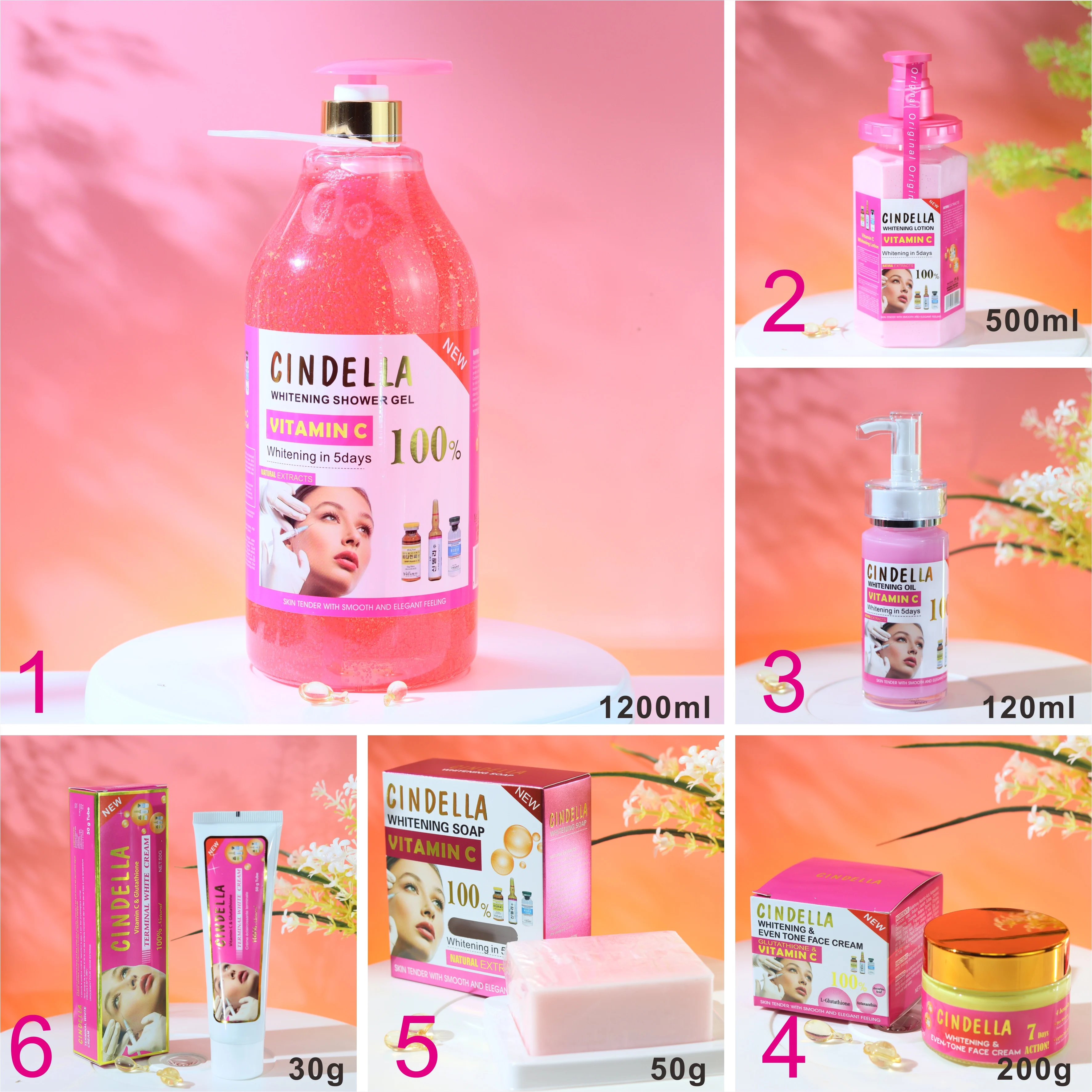 Cosmetics Beauty Women White Label Products Womens Sets product Face Skin Care Whitening Cream & Lotion Set Wholesale OEM