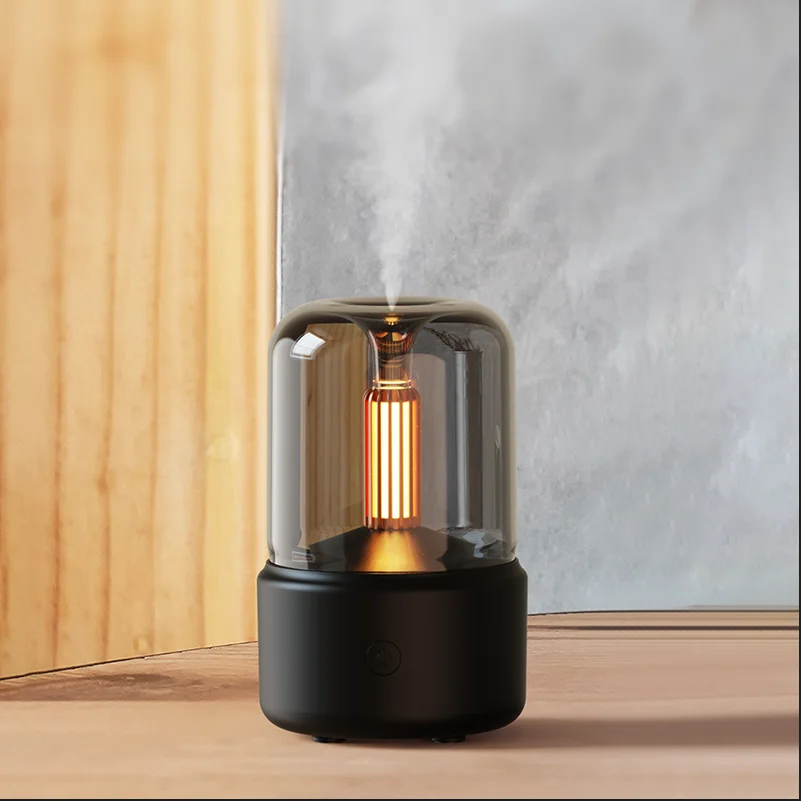 New Humidifier Essential Oil Scent Diffuser Candle Led Night Light Custom Sleep Diffused Ultrasonic Aroma Diffuser