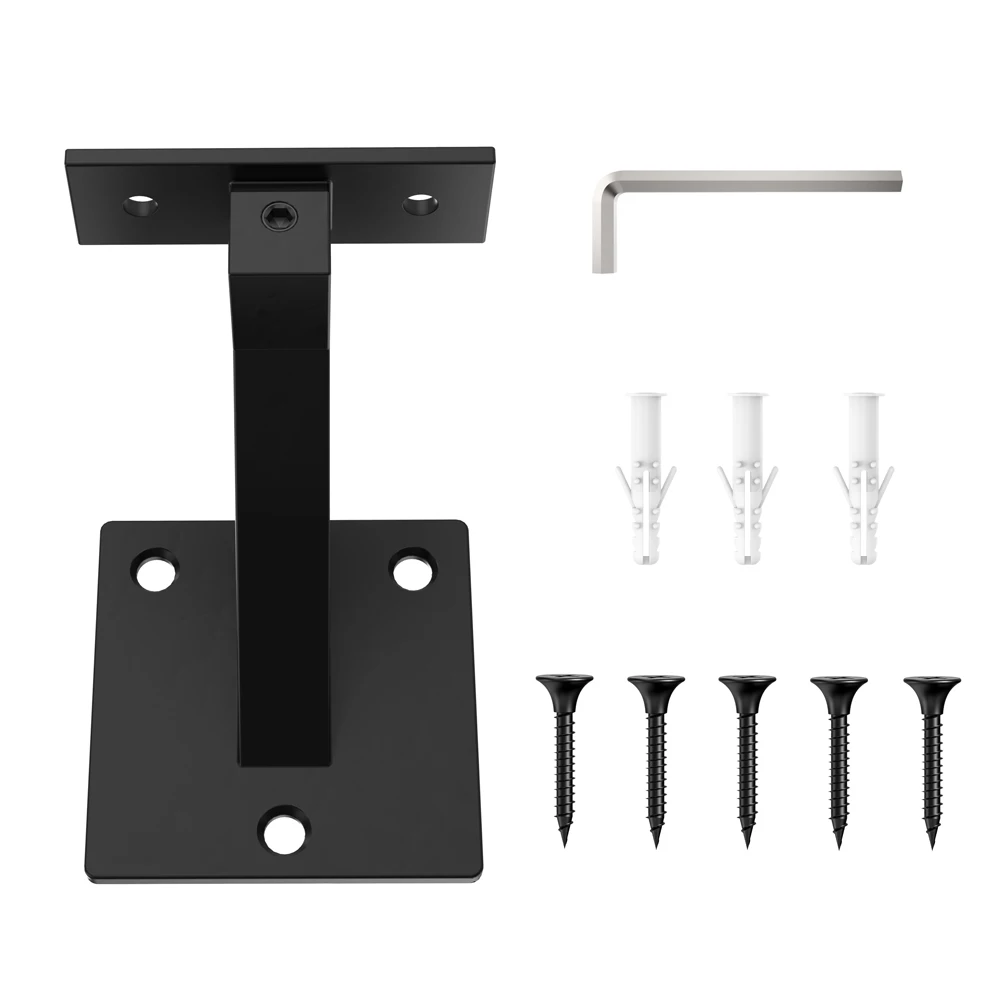 Adjustable Handrail Bracket Wall Mounted Steel Metal Railing Stairway Support DIY Easy Installation Stair Accessories Hardware