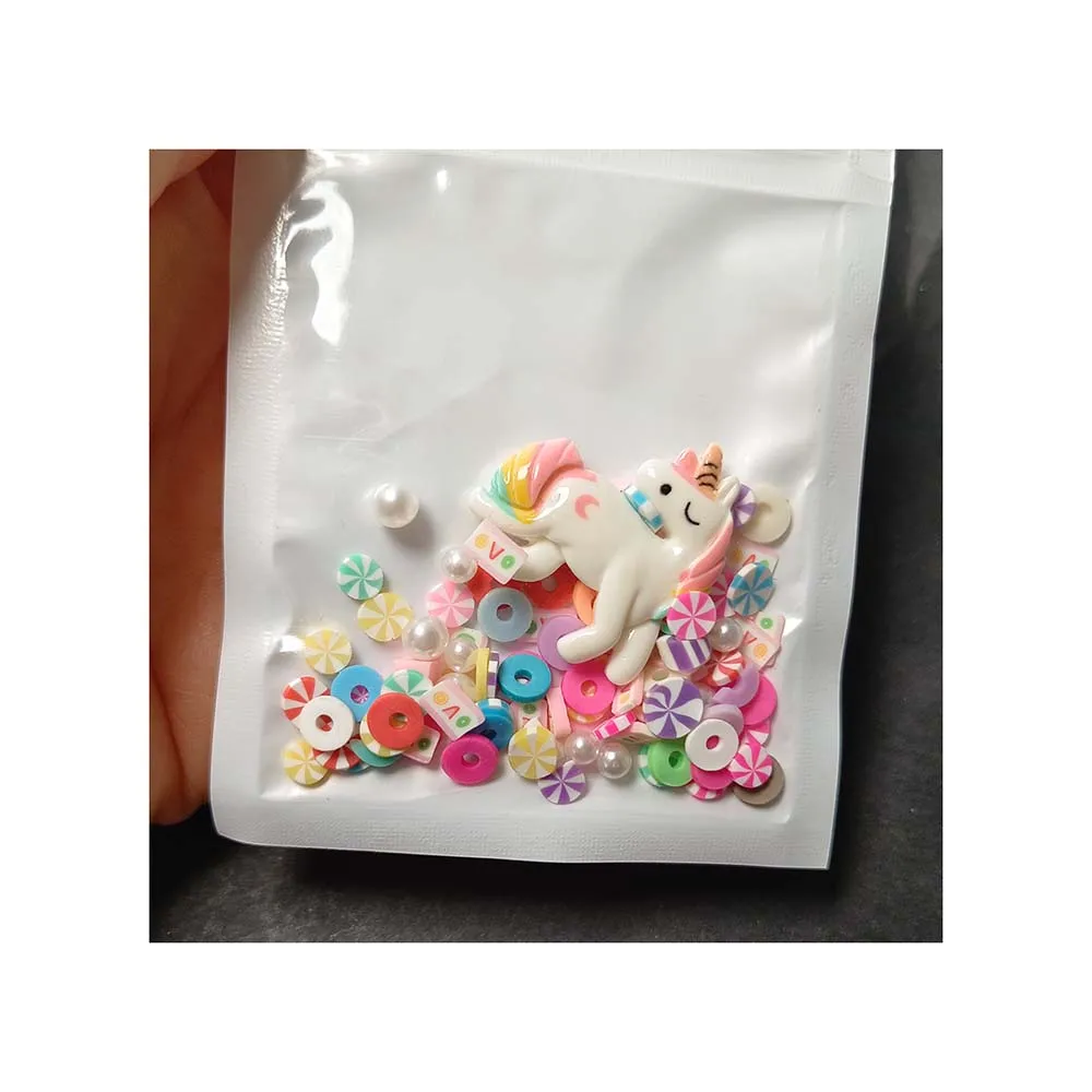 Customizable Bead Set Resin Clay for Unique Designs Unique Horse Beautiful Rainbow Tail Kids Crafts Slime Toys DIY Stuff