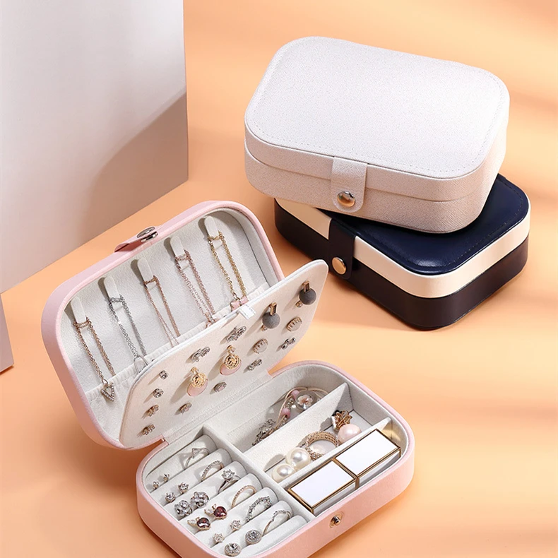 Custom Wholesale Earring Ring Luxury Display Necklace Jewelry Case Organizer Girls Travel PU