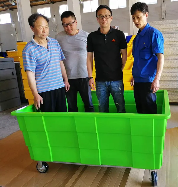 Plastic laundry cart linen trolley, bulk laundry truck