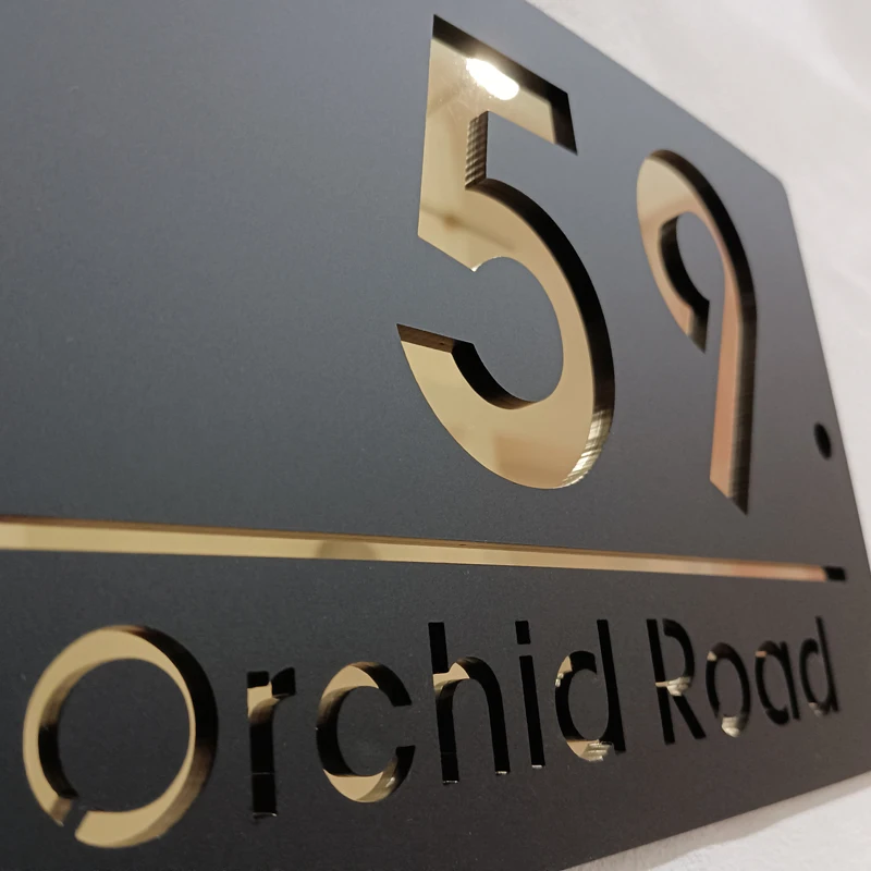 Custom No MOQ Acryl Stainless Steel House Hotel Door Room Number Sign Address Door Plates