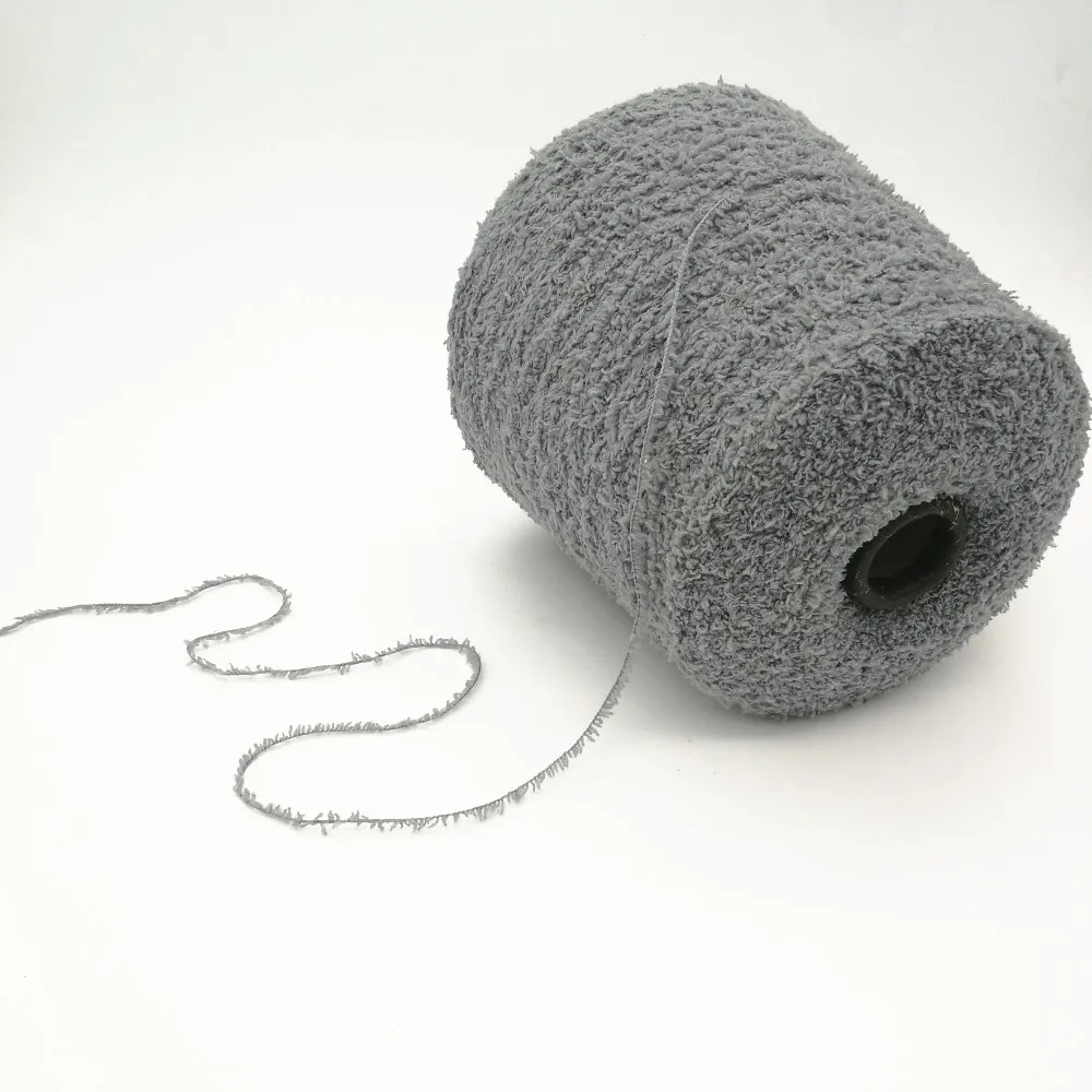 
Half velvet feather yarn dyed 100% polyester fancy knitting yarn for carpet blanket sock bathmat with factory price 