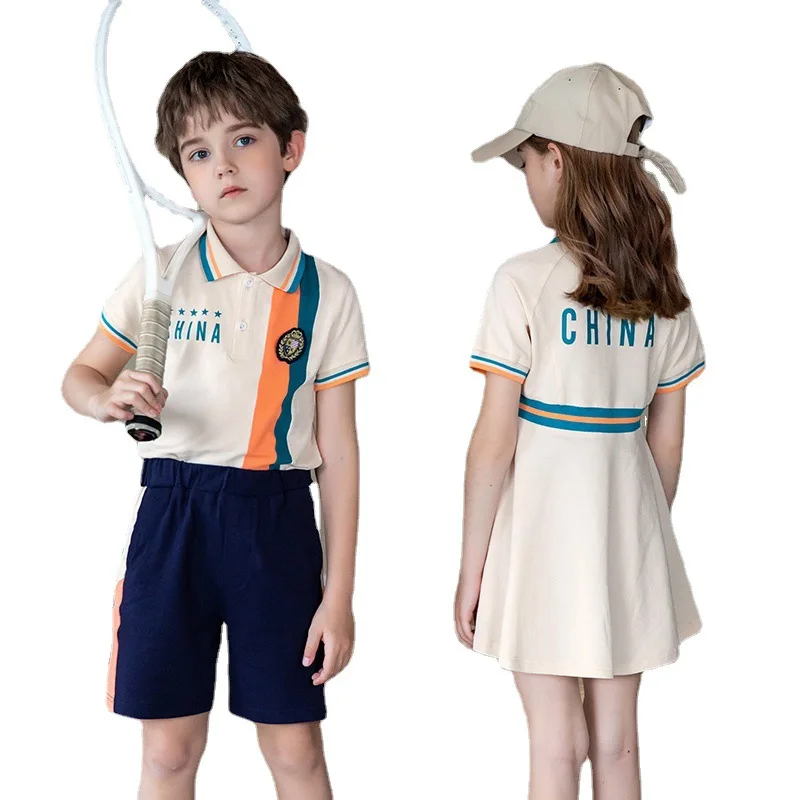 Customized White Polo Shirts with Blue Stipe Collar and Cuff for Primary and Secondary Students School Uniform