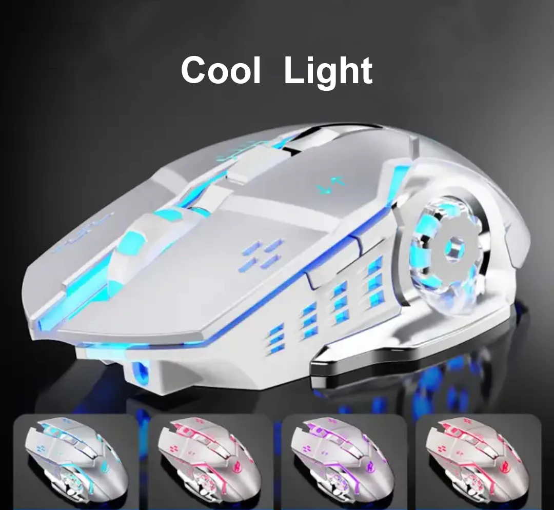 white rgb optical maus inalambr computer optical recargable muis mouse gamer wireless inalambrico