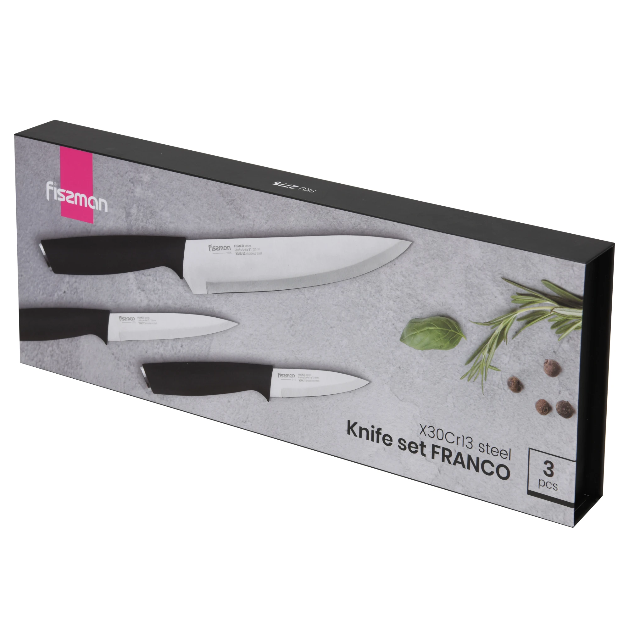 FISSMAN 3 pcs knife set FRANCO (X30Cr13 steel)