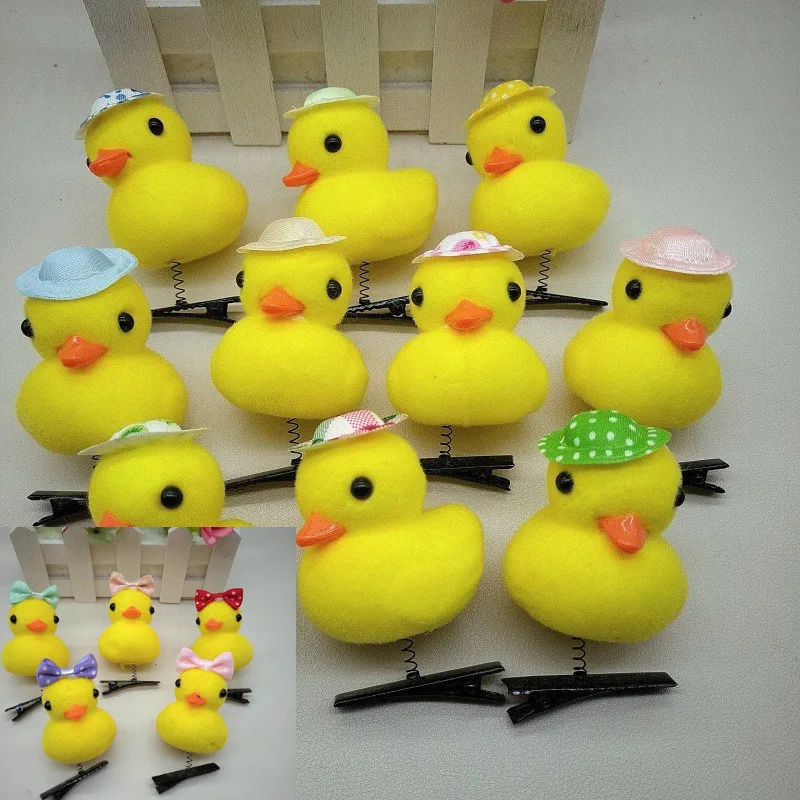 New Style Yellow Duck Spring Hairpin Street Stall Cartoon Duck Spring Hairpin Hairgrips For Hair Decoration