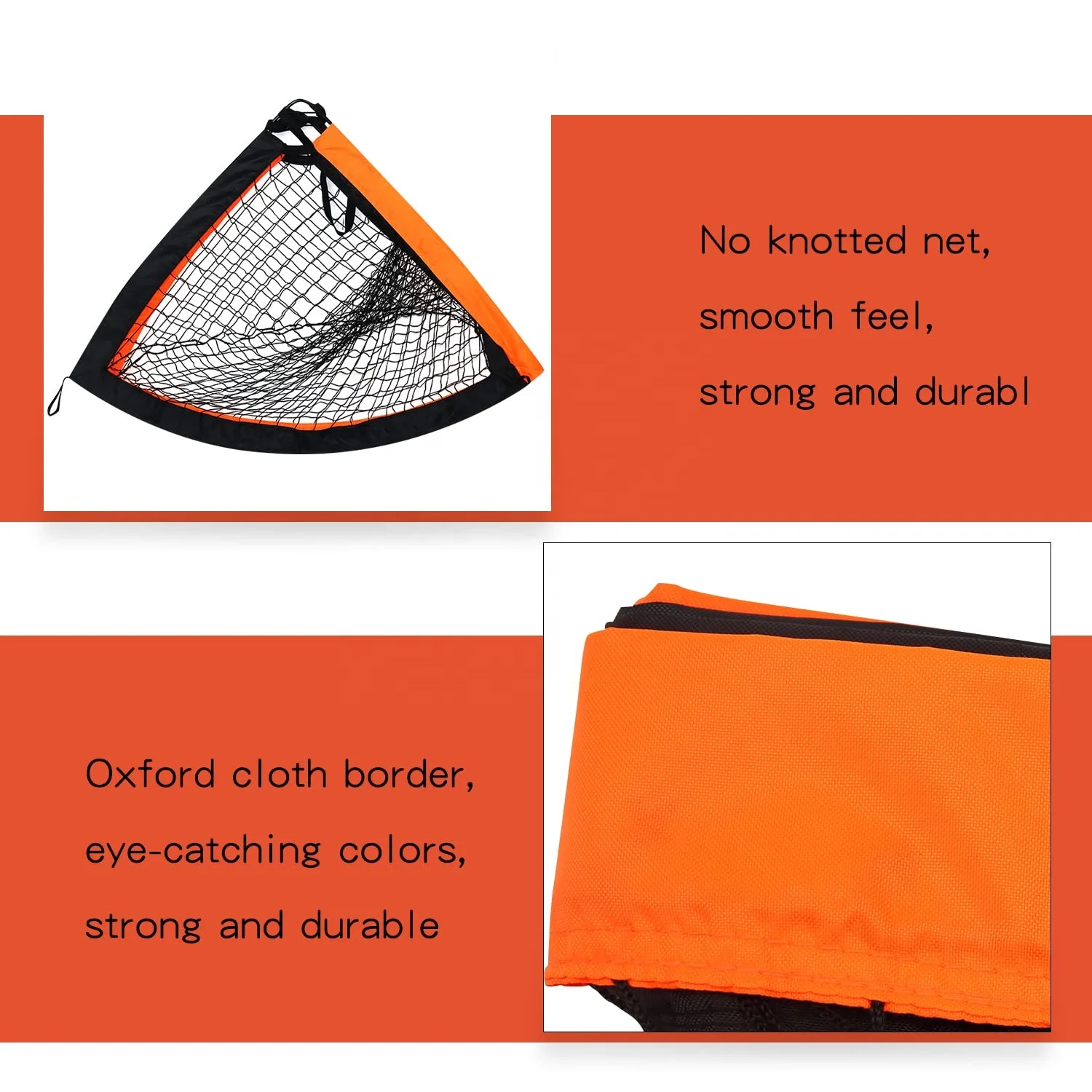 Factory Price 4 x 3ft Size Portable Kid Soccer Goals for Backyard, Indoor and Outdoor Pop Up Soccer Goals, Orange