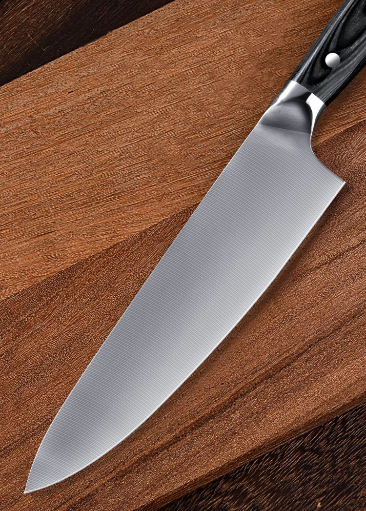 New Design  8 inch Chef Knife German 4116 Steel Kitchen Knives With Color Wood Handle Sharp Cleaver