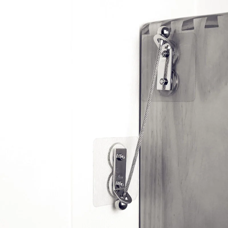 DIY Stainless Steel Anti Tip Furniture Anchor Wall Straps Metal Furniture Safety Strap for Baby Proofing Earthquake Resistant