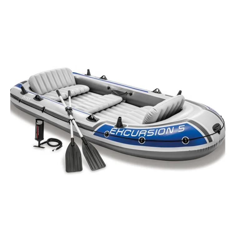 Excursion Outdoor Water Sports Boat Canoe Set with Aluminum Oars and High Output Air Pump inflatable Kayak 5-Person