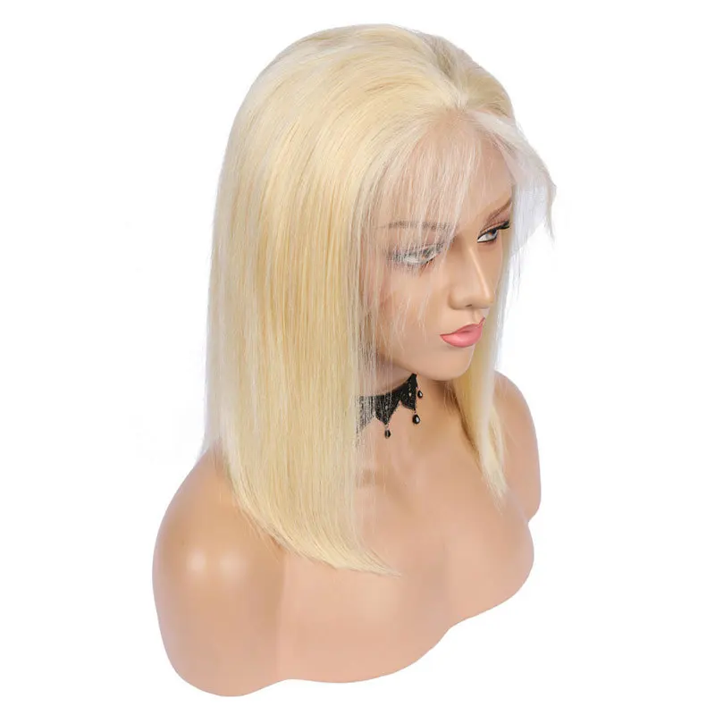LINDAL 100 dropshipping lace brazilian remy raw hair wholesale 13x4 blond lace front 613 bob cheap virgin  human hair wig