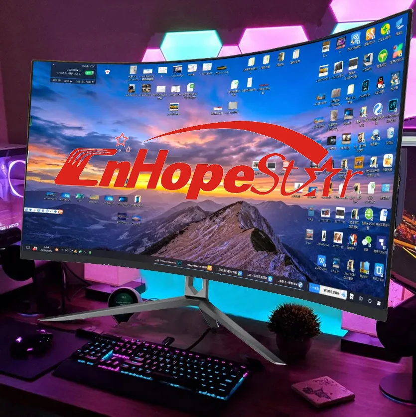 RU 34 Inch Curved Screen Monitor 165 Hz 4K 3440*1440 21:9 Super Wide Gaming Monitor With Breathing Light