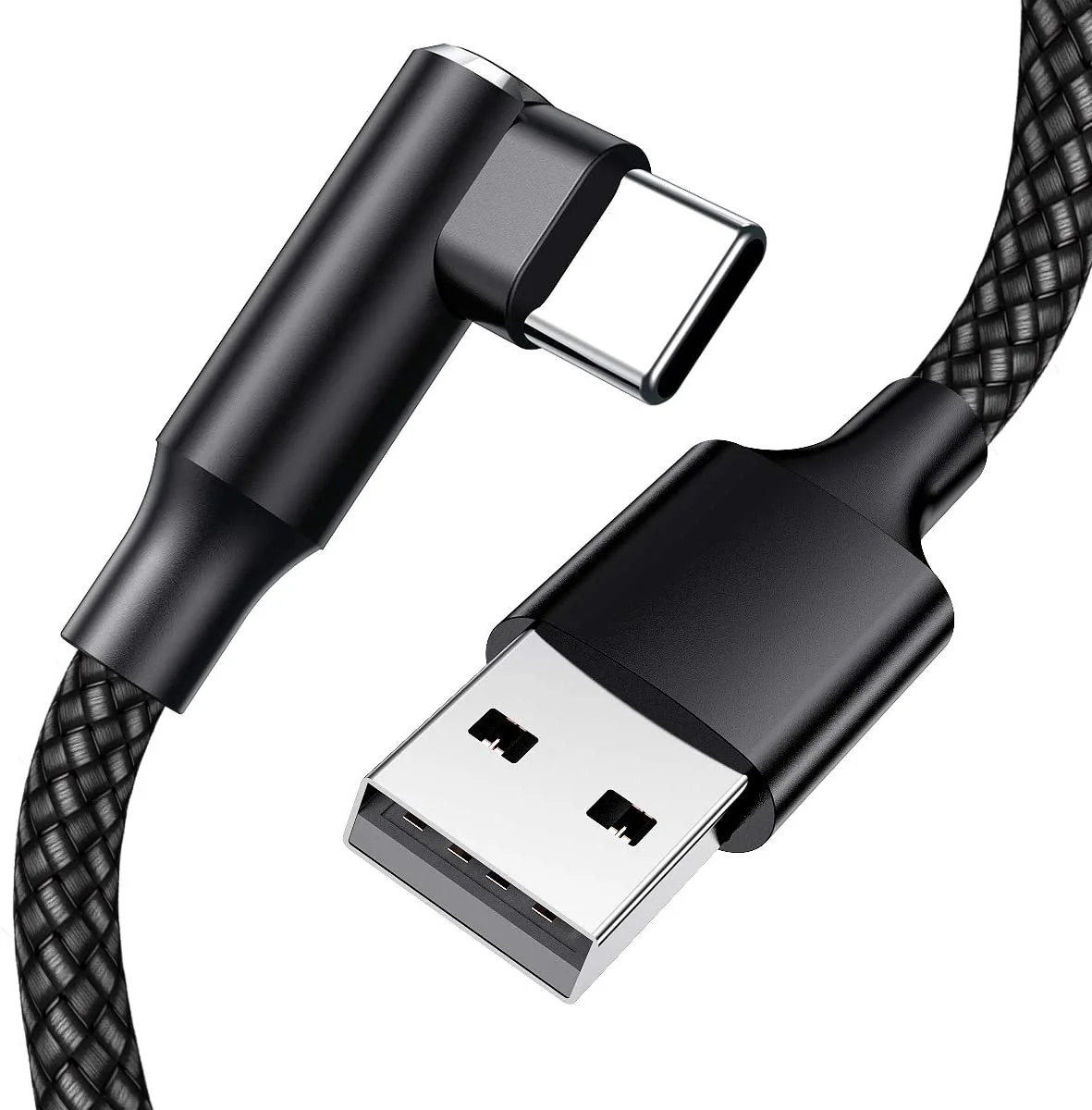 USB To Type C 90 Degree Right Angle 3m 2m 1m Charger Fast Charging Data Cables Braided Nylon Wire Gaming Cable For Iphone