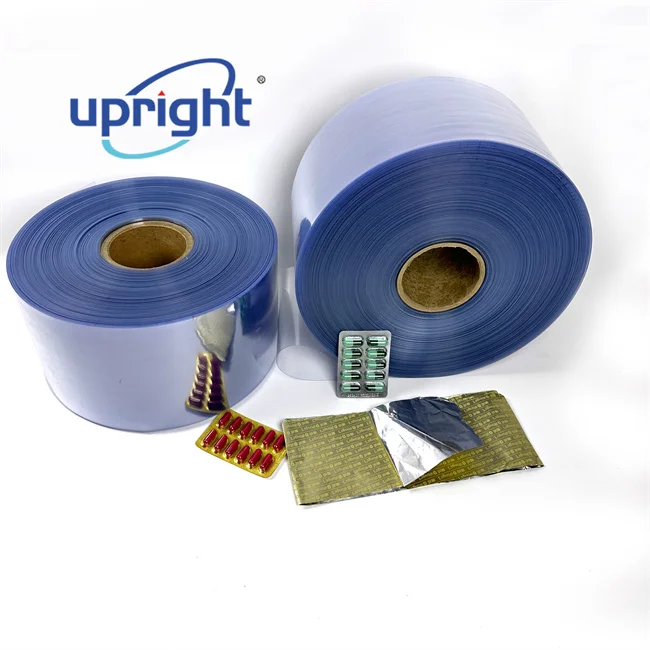 Upright 0.25mm pharma pvc packaging material rigid pvc film for pharmaceutical blister