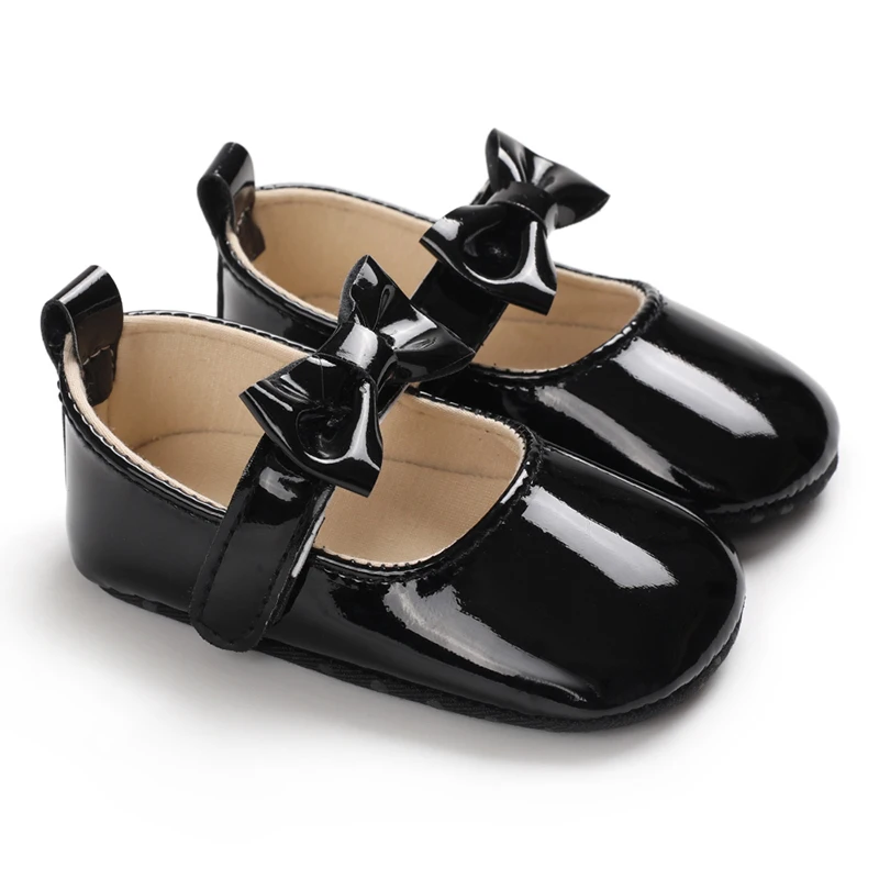 New arrived PU Leather Bowknot Party ballet princess dress baby girl shoes