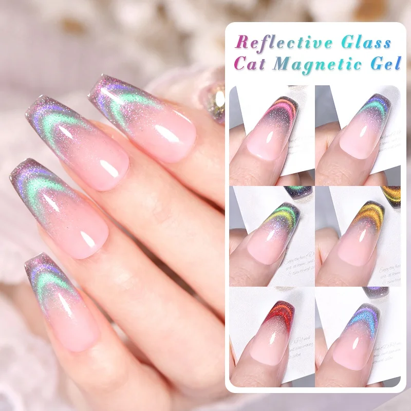 BORN PRETTY Popular Reflective Glass Cat Eye Magnetic Esmaltes En Gel UV Nails Cateye Gel Polish with Your Own Logo