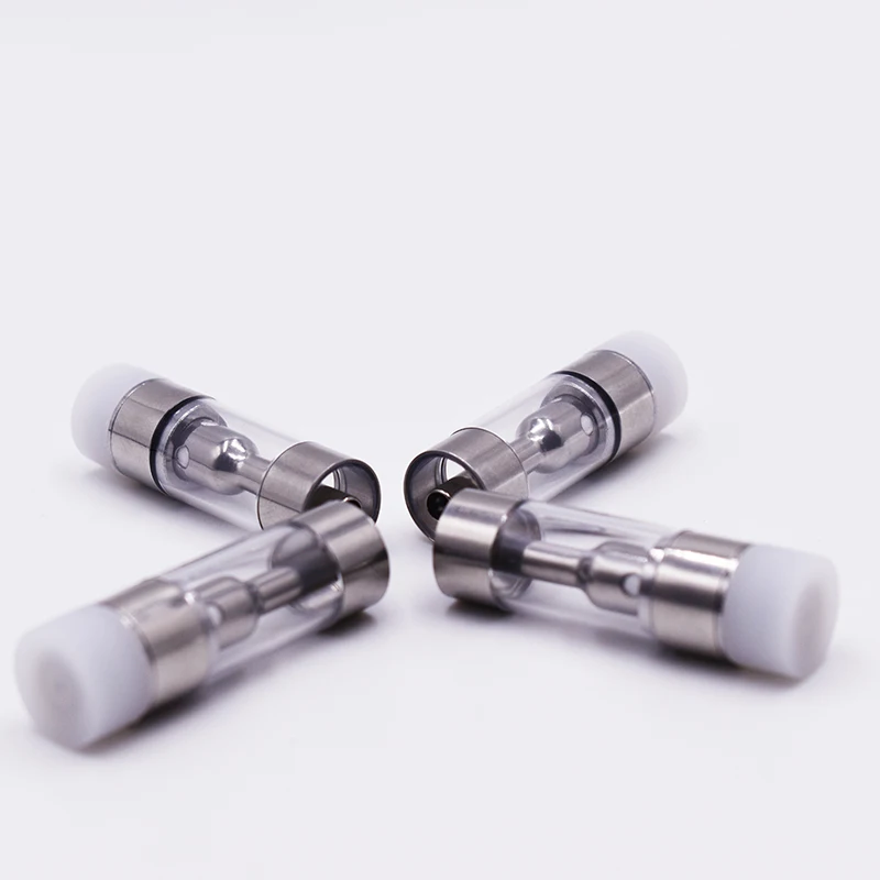 2021 Новое поступление 510 стеклянный бак cbd vape картридж из нержавеющей стали 316 разъем G5 прозрачный плоский наконечник керамический атомайзер для густого