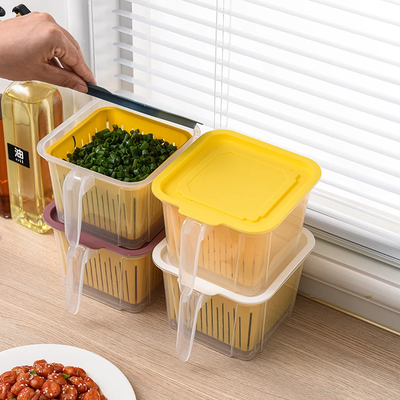 Fruit wash drain basket Amazon product kitchen plastic storage box