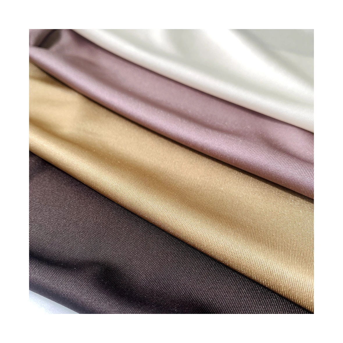 Easy care various color durab quick dry breathable knit shiny satin fabric textile
