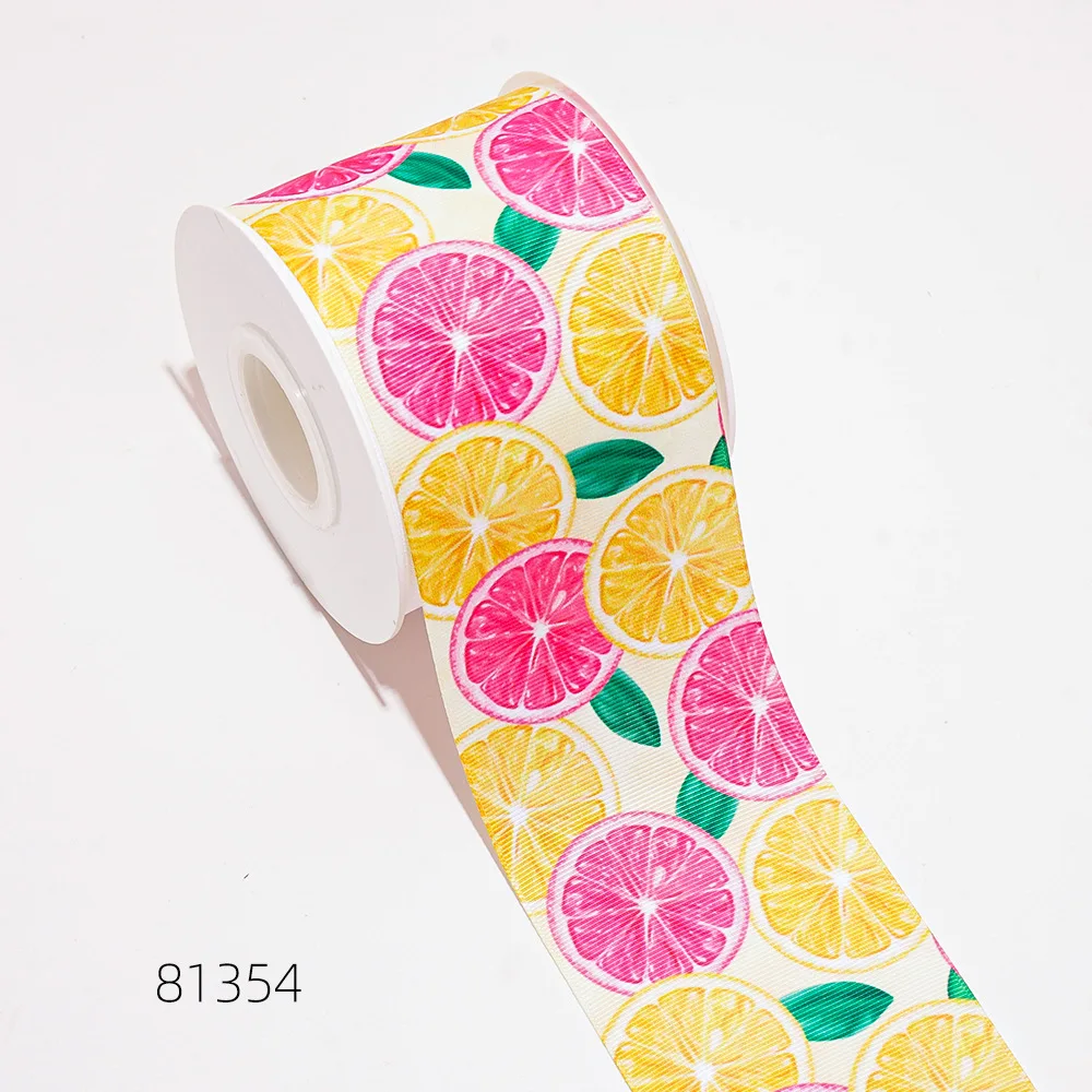 Wholesale Christmas Gift Decoration Ribbon Holiday Supplies Fruit Print Christmas Webbing