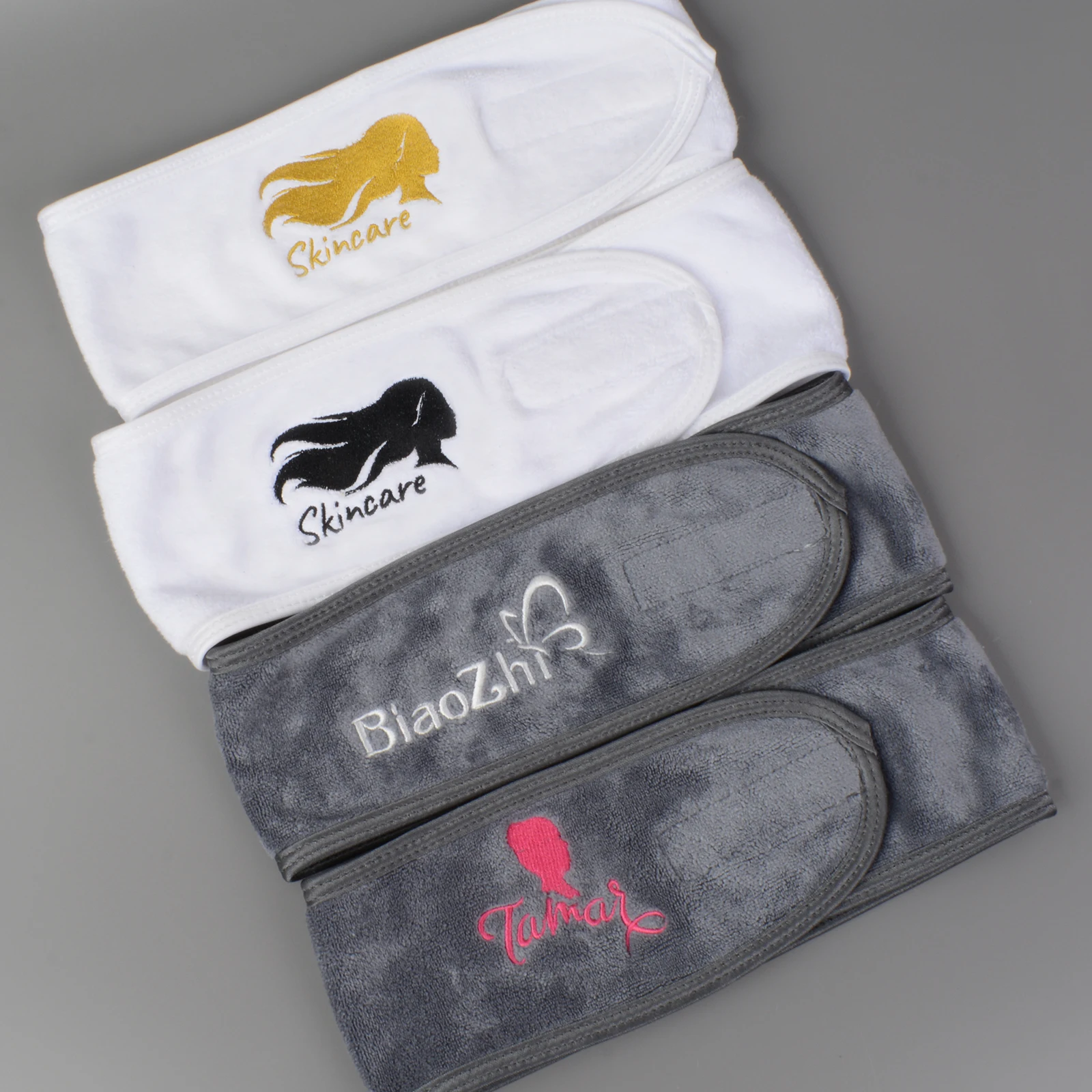 Microfiber Logo Terry Towel Stretch Facial Hair Band Makeup Shower Headbands Spa Head bands Women Headband customize head wraps