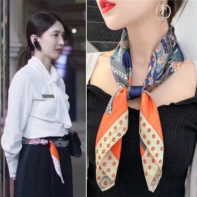 Leopard print square scarf silk small 70*70 ladies professional