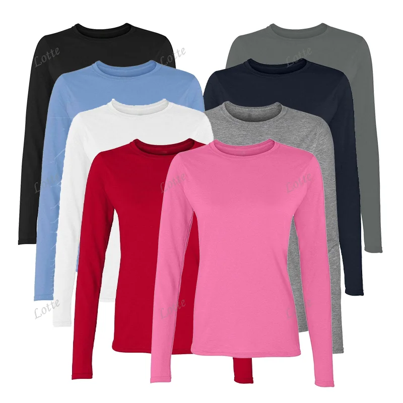 New fashion  Sport Tops Round Neck Tight Slim Long Sleeve Women  Basic T Shirts